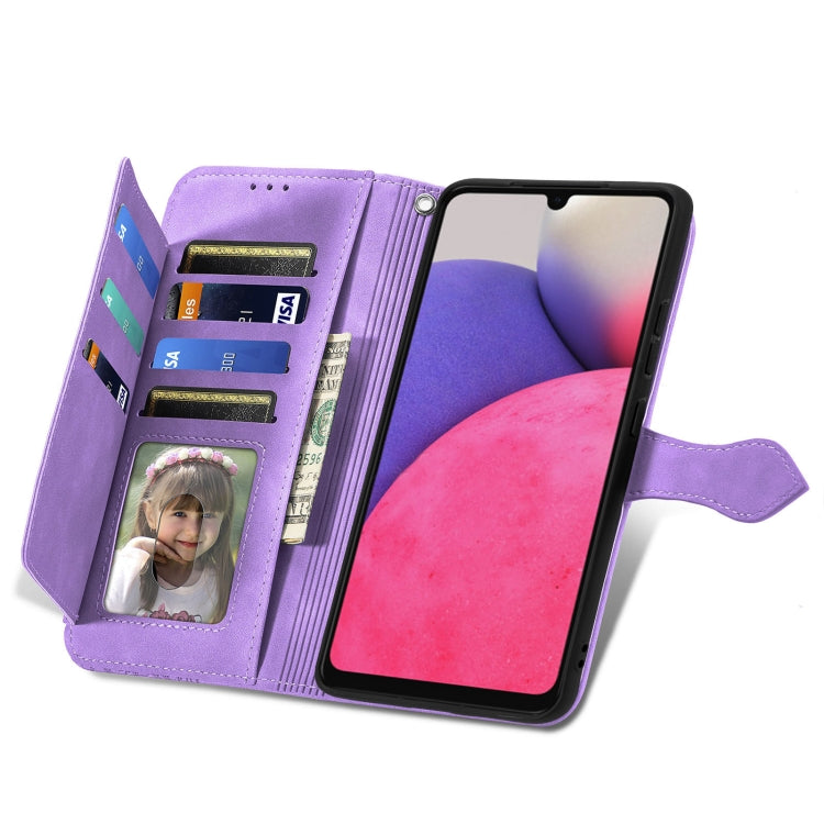 For Samsung Galaxy A33 5G Embossed Flower Shockproof Leather Phone Case
