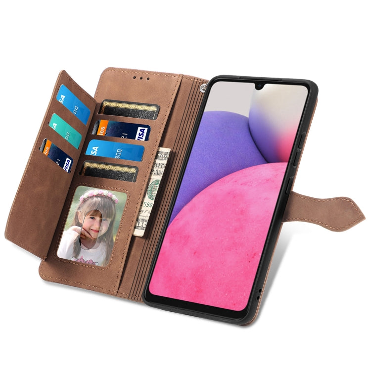 For Samsung Galaxy A33 5G Embossed Flower Shockproof Leather Phone Case