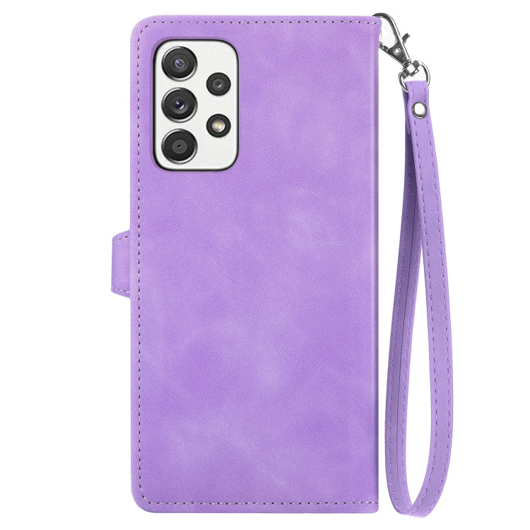 For Samsung Galaxy A52 5G Embossed Flower Shockproof Leather Phone Case