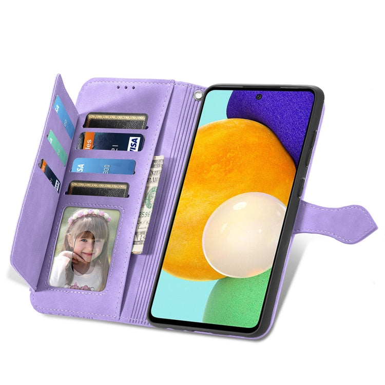 For Samsung Galaxy A52 5G Embossed Flower Shockproof Leather Phone Case