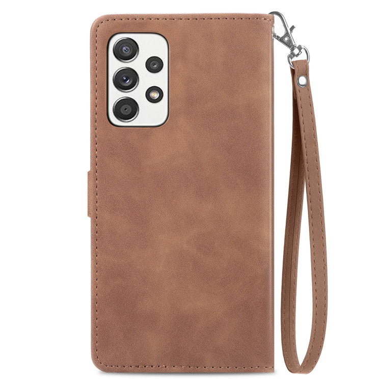 For Samsung Galaxy A52 5G Embossed Flower Shockproof Leather Phone Case