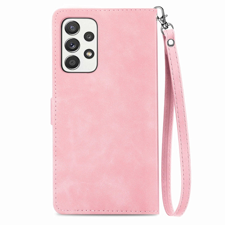 For Samsung Galaxy A52s 5G Embossed Flower Shockproof Leather Phone Case
