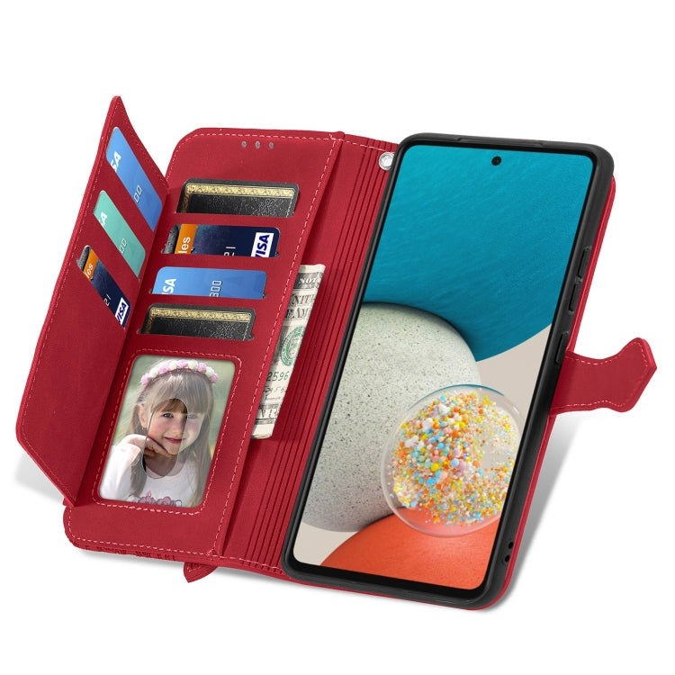 For Samsung Galaxy A53 5G Embossed Flower Shockproof Leather Phone Case