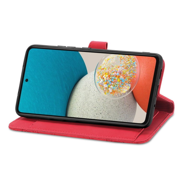 For Samsung Galaxy A53 5G Embossed Flower Shockproof Leather Phone Case