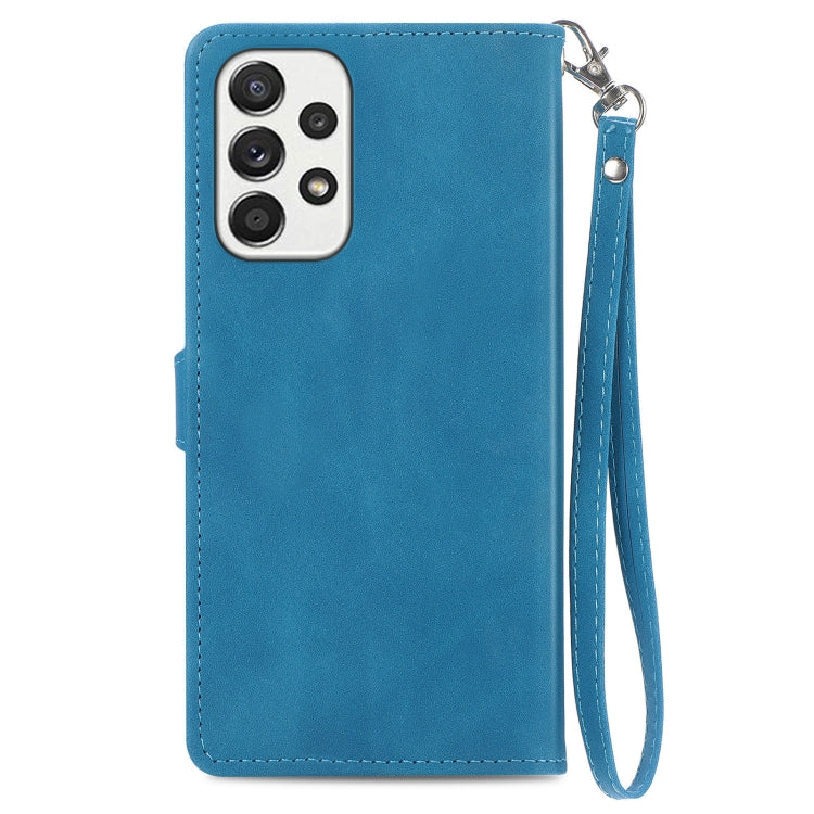 For Samsung Galaxy A53 5G Embossed Flower Shockproof Leather Phone Case