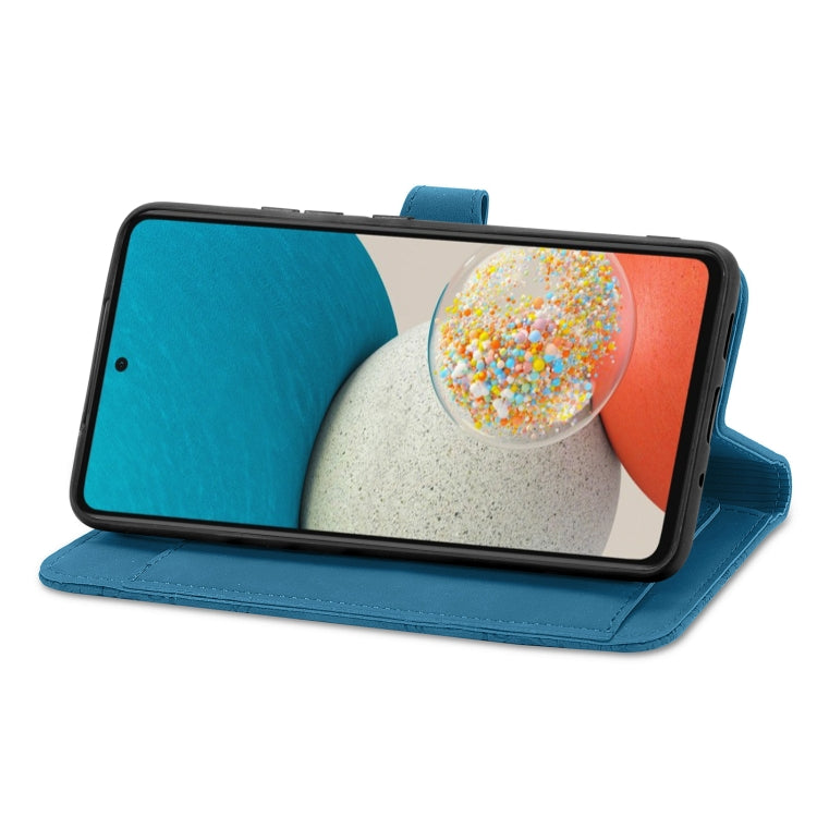 For Samsung Galaxy A53 5G Embossed Flower Shockproof Leather Phone Case