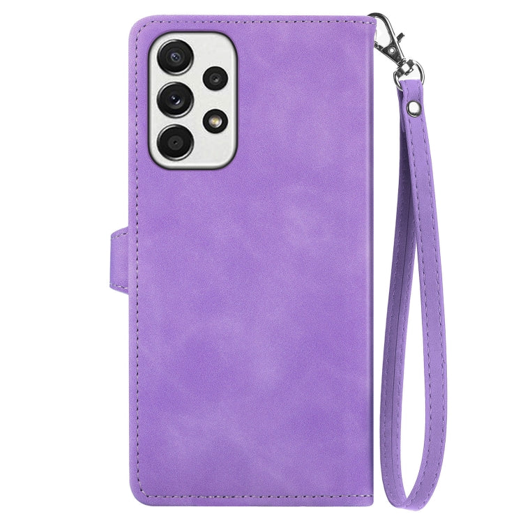 For Samsung Galaxy A53 5G Embossed Flower Shockproof Leather Phone Case
