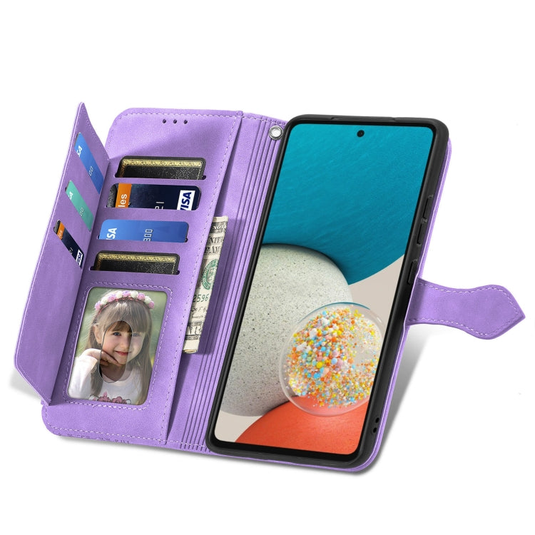 For Samsung Galaxy A53 5G Embossed Flower Shockproof Leather Phone Case