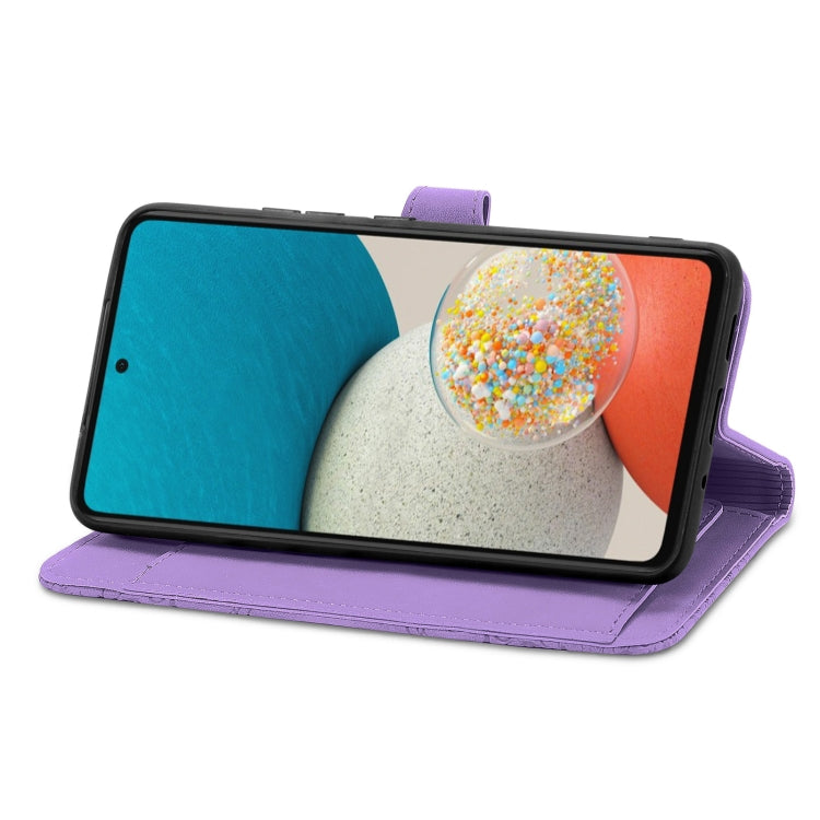 For Samsung Galaxy A53 5G Embossed Flower Shockproof Leather Phone Case
