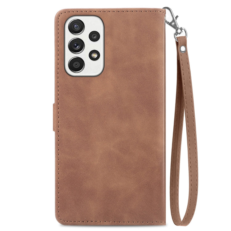 For Samsung Galaxy A53 5G Embossed Flower Shockproof Leather Phone Case