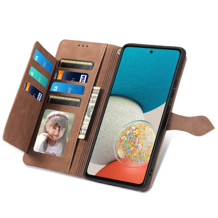For Samsung Galaxy A53 5G Embossed Flower Shockproof Leather Phone Case