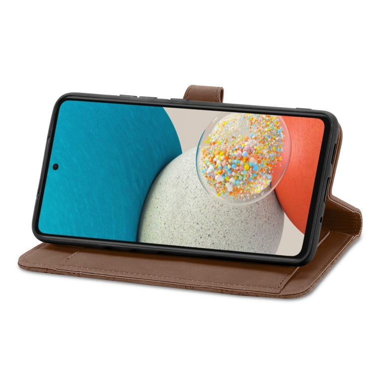 For Samsung Galaxy A53 5G Embossed Flower Shockproof Leather Phone Case