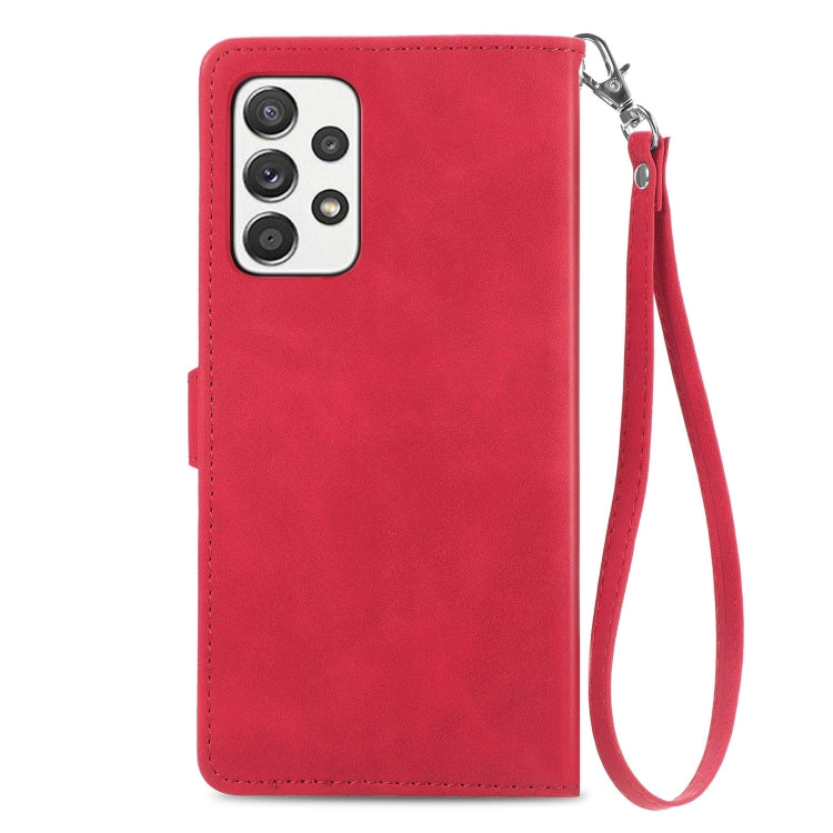 For Samsung Galaxy A73 5G Embossed Flower Shockproof Leather Phone Case