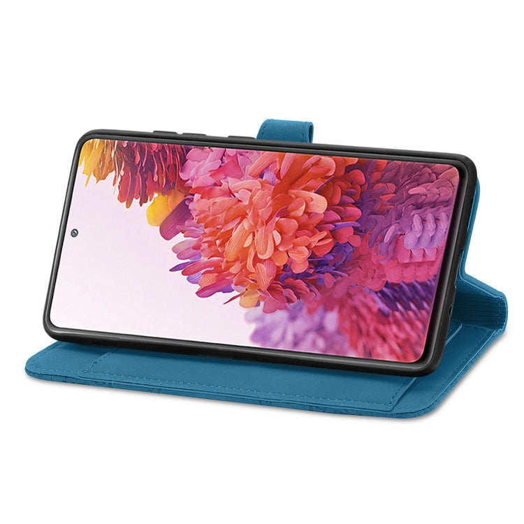 For Samsung Galaxy S20 FE Embossed Flower Shockproof Leather Phone Case