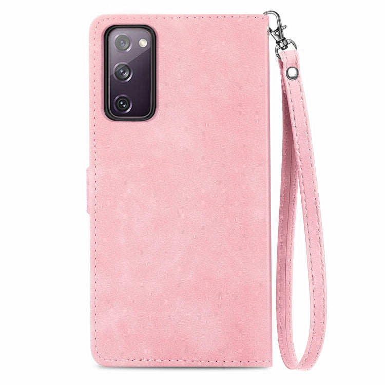 For Samsung Galaxy S20+ Embossed Flower Shockproof Leather Phone Case
