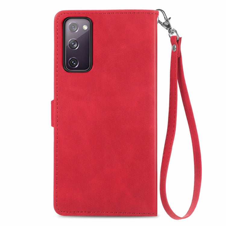 For Samsung Galaxy S20+ Embossed Flower Shockproof Leather Phone Case
