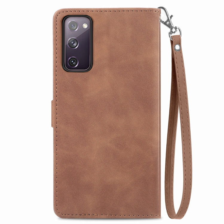 For Samsung Galaxy S20+ Embossed Flower Shockproof Leather Phone Case