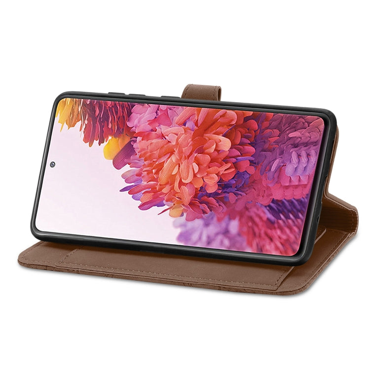 For Samsung Galaxy S20+ Embossed Flower Shockproof Leather Phone Case