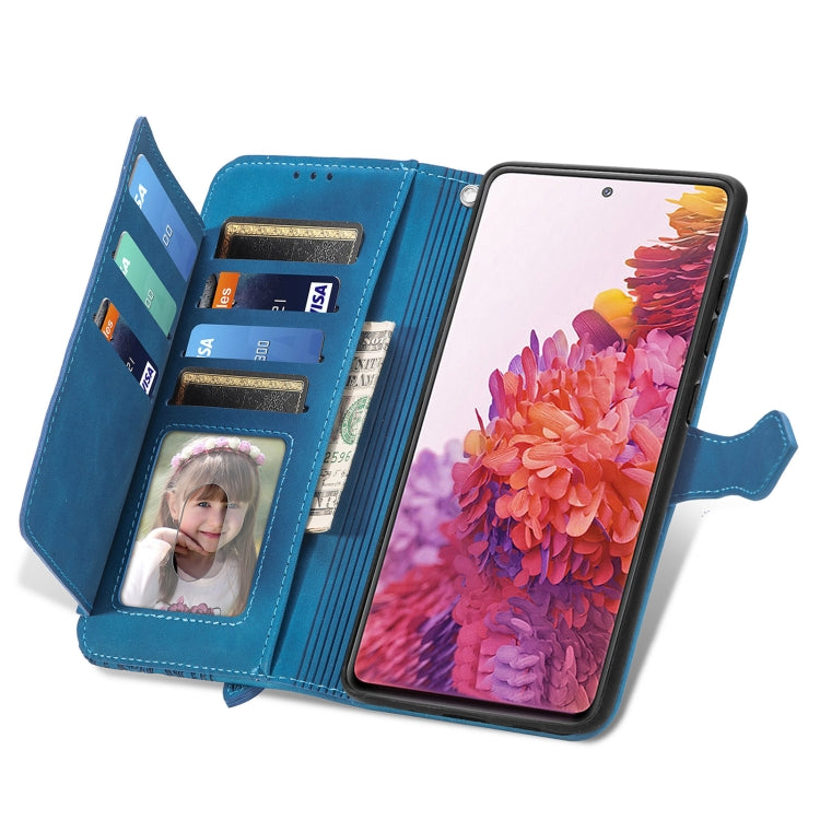 For Samsung Galaxy S20 Ultra Embossed Flower Shockproof Leather Phone Case