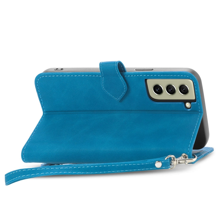 For Samsung Galaxy S21 FE 5G Embossed Flower Shockproof Leather Phone Case