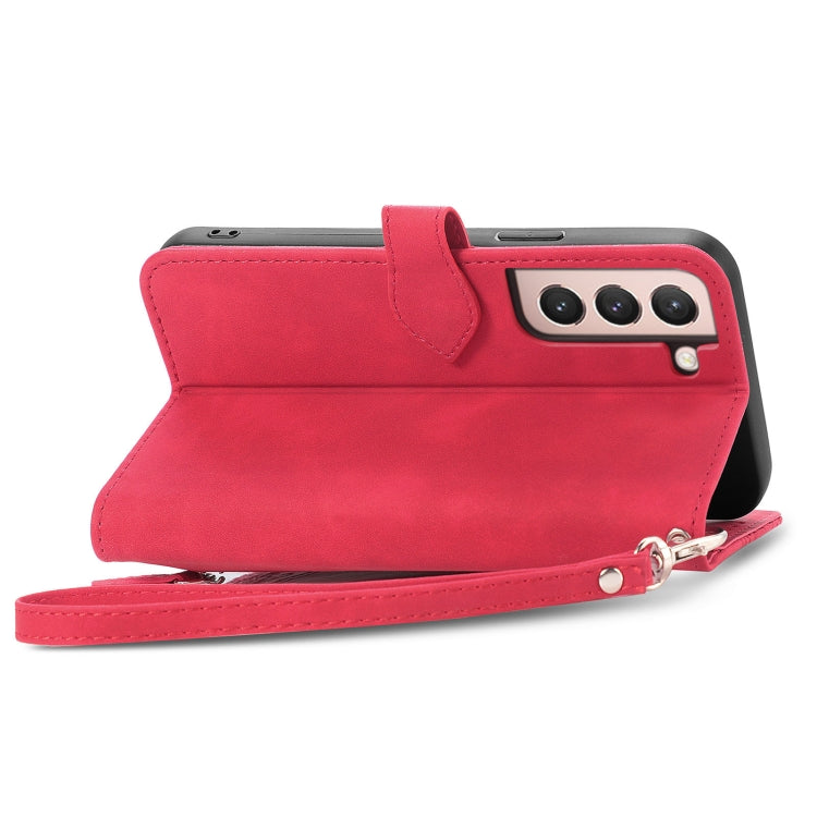 For Samsung Galaxy S21+ 5G Embossed Flower Shockproof Leather Phone Case
