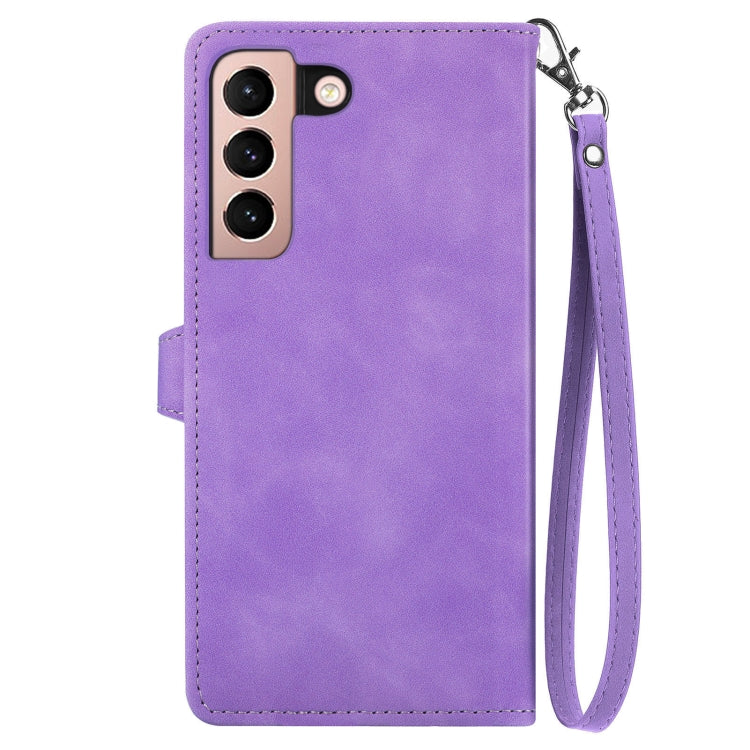 For Samsung Galaxy S21 Ultra 5G Embossed Flower Shockproof Leather Phone Case