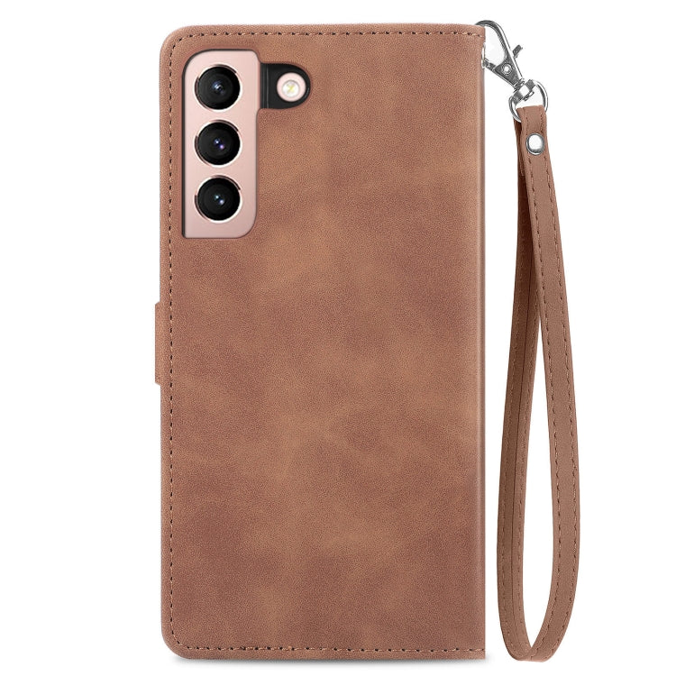 For Samsung Galaxy S21 Ultra 5G Embossed Flower Shockproof Leather Phone Case