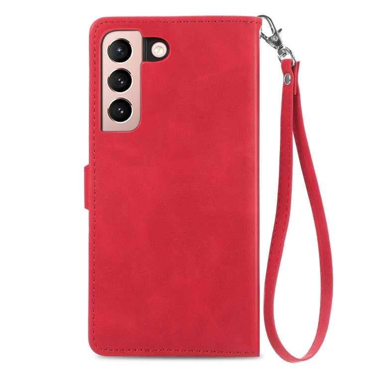For Samsung Galaxy S21 5G Embossed Flower Shockproof Leather Phone Case