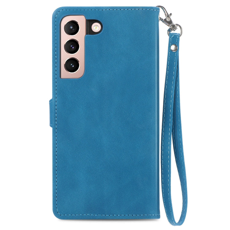 For Samsung Galaxy S21 5G Embossed Flower Shockproof Leather Phone Case