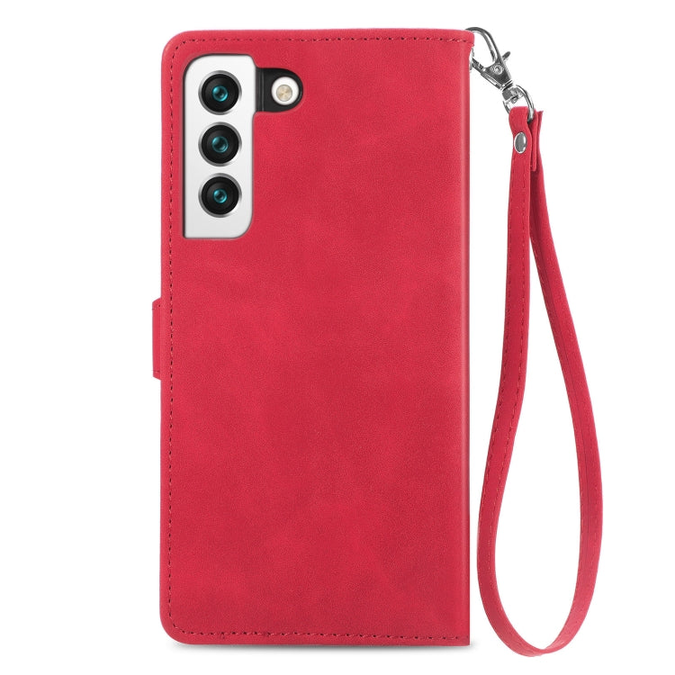 For Samsung Galaxy S22 5G Embossed Flower Shockproof Leather Phone Case