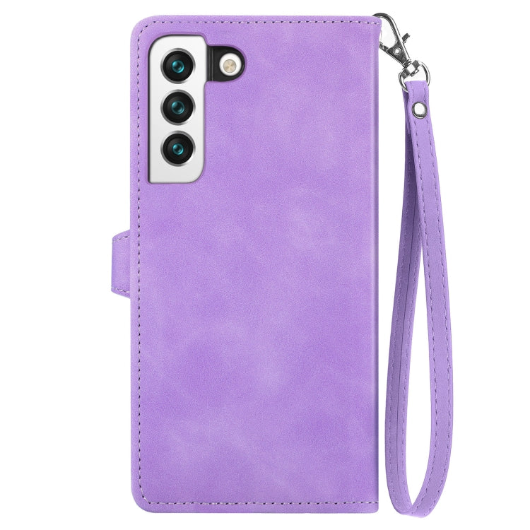 For Samsung Galaxy S22 5G Embossed Flower Shockproof Leather Phone Case
