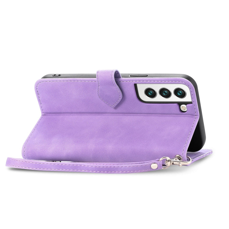 For Samsung Galaxy S22 5G Embossed Flower Shockproof Leather Phone Case