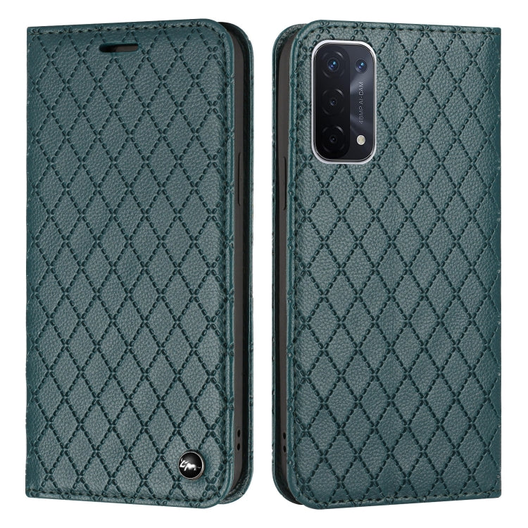 For OPPO A54 5G / A74 5G / A93 5G S11 RFID Diamond Lattice Flip Leather Phone Case