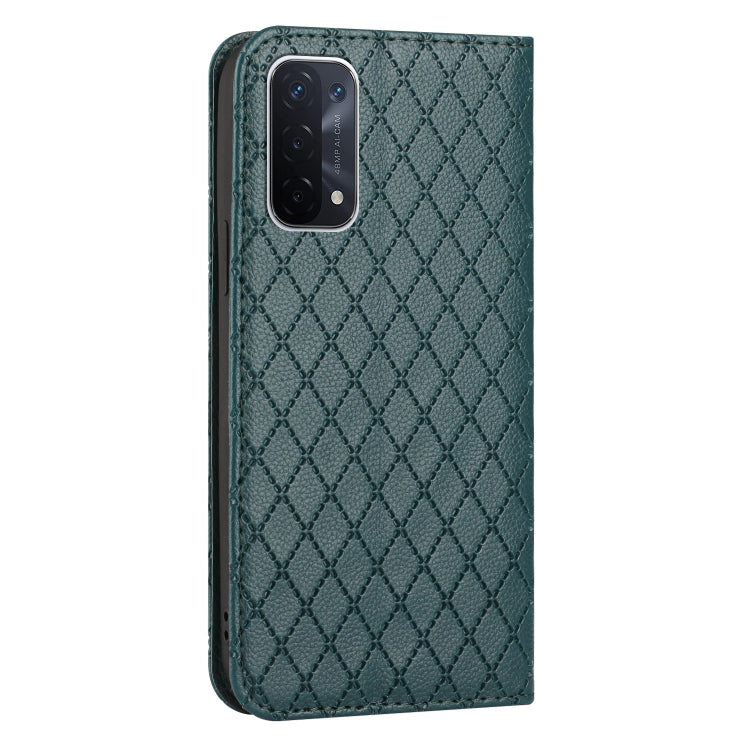For OPPO A54 5G / A74 5G / A93 5G S11 RFID Diamond Lattice Flip Leather Phone Case