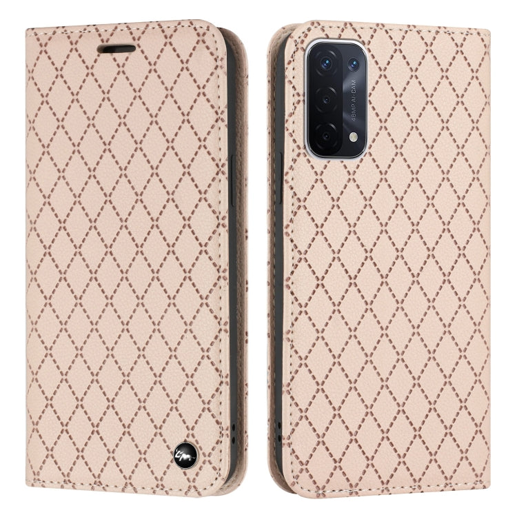 For OPPO A54 5G / A74 5G / A93 5G S11 RFID Diamond Lattice Flip Leather Phone Case