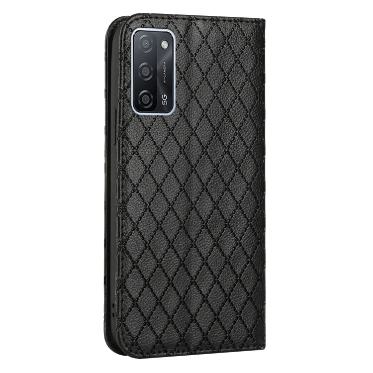 For OPPO A55 5G / A16 S11 RFID Diamond Lattice Flip Leather Phone Case