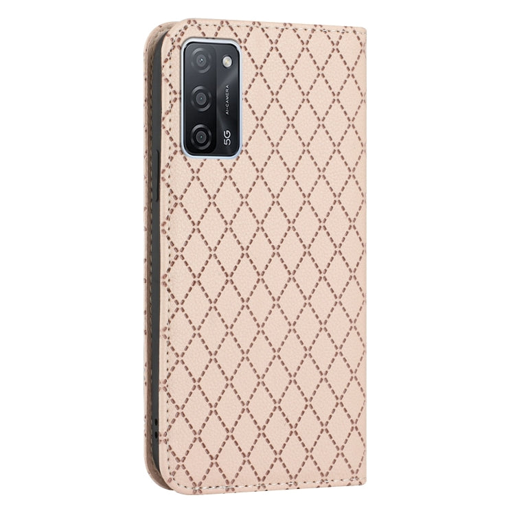 For OPPO A55 5G / A16 S11 RFID Diamond Lattice Flip Leather Phone Case