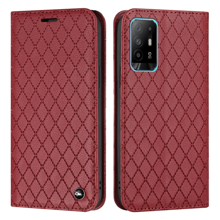 For OPPO A94 4G / A94 5G / A95 5G S11 RFID Diamond Lattice Flip Leather Phone Case