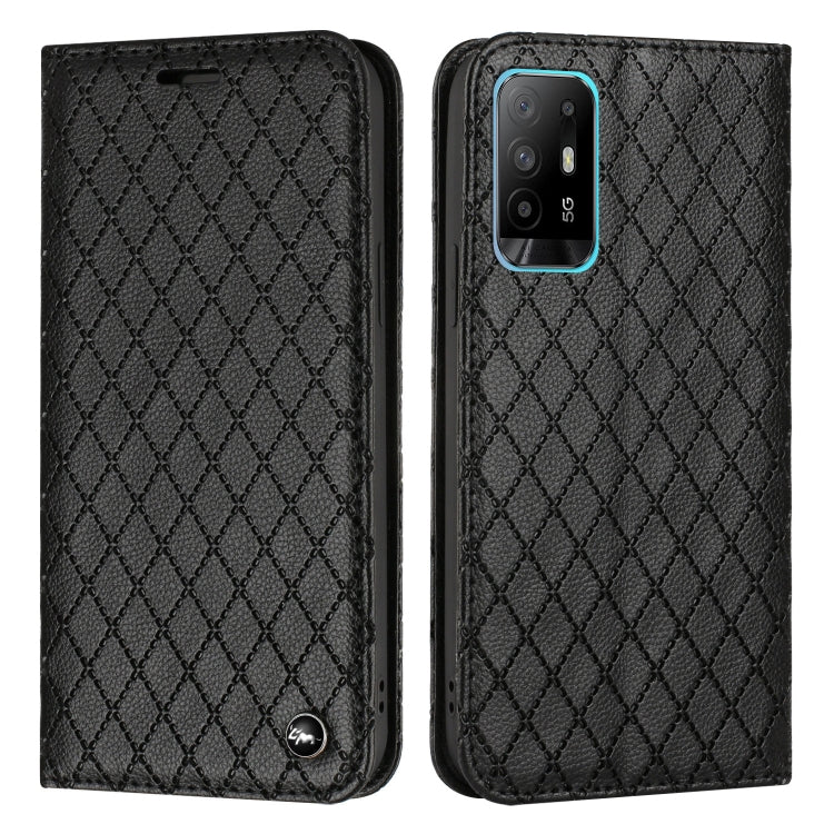 For OPPO A94 4G / A94 5G / A95 5G S11 RFID Diamond Lattice Flip Leather Phone Case