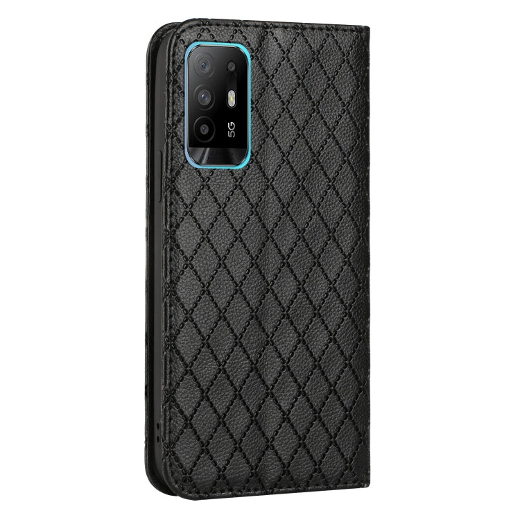 For OPPO A94 4G / A94 5G / A95 5G S11 RFID Diamond Lattice Flip Leather Phone Case