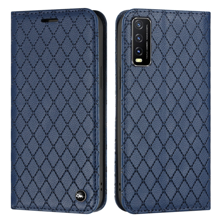 For vivo Y20 / Y20i / Y20s / Y12a S11 RFID Diamond Lattice Flip Leather Phone Case