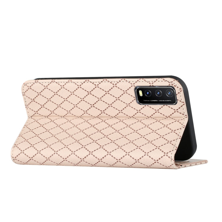 For vivo Y20 / Y20i / Y20s / Y12a S11 RFID Diamond Lattice Flip Leather Phone Case