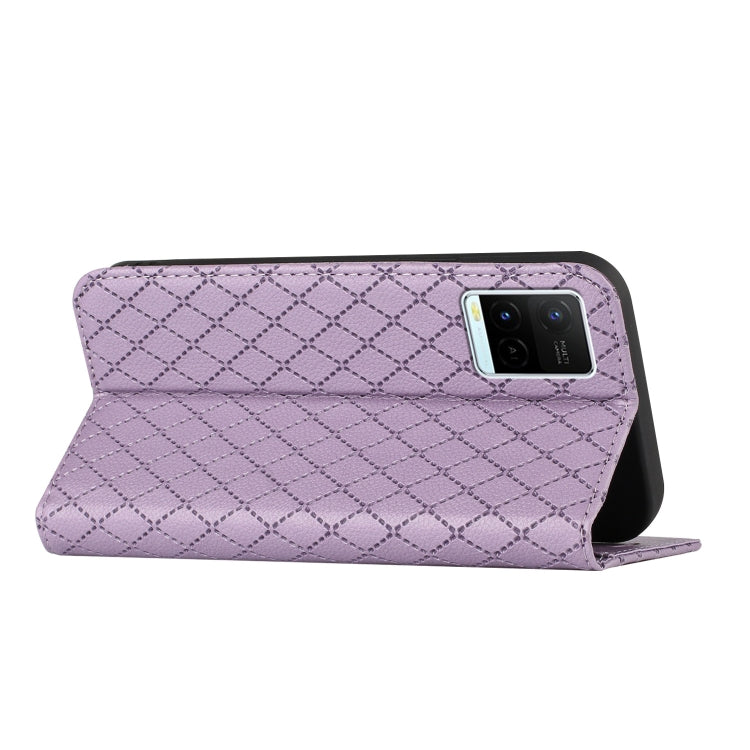 For vivo Y21 / Y33s / Y21s S11 RFID Diamond Lattice Flip Leather Phone Case