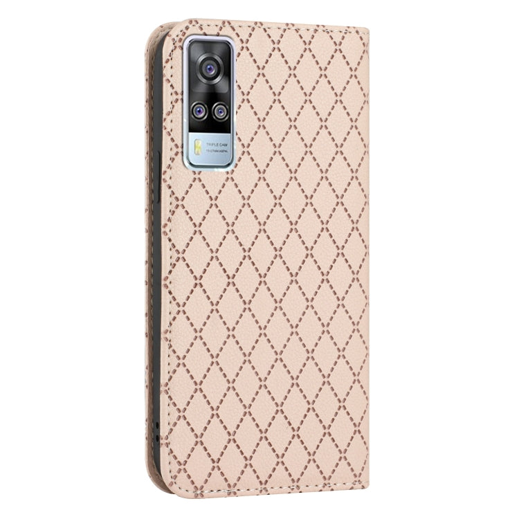 For vivo Y51s / Y51a / Y51 2020 S11 RFID Diamond Lattice Flip Leather Phone Case