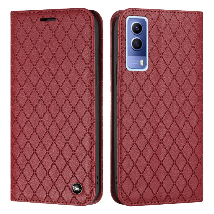 For vivo Y72 5G / Y53s / Y52 5G S11 RFID Diamond Lattice Flip Leather Phone Case