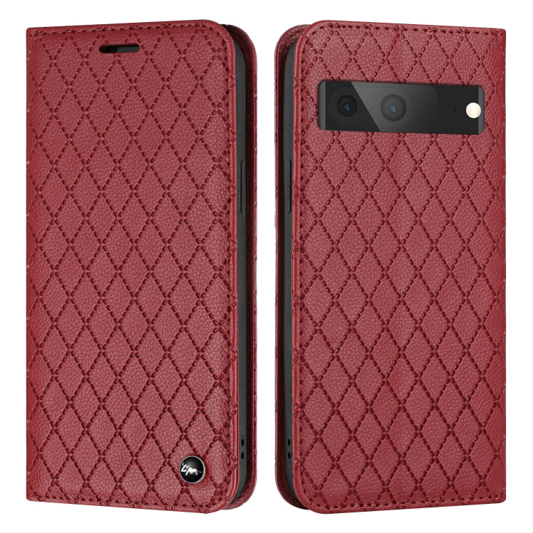 For Google Pixel 7 S11 RFID Diamond Lattice Flip Leather Phone Case