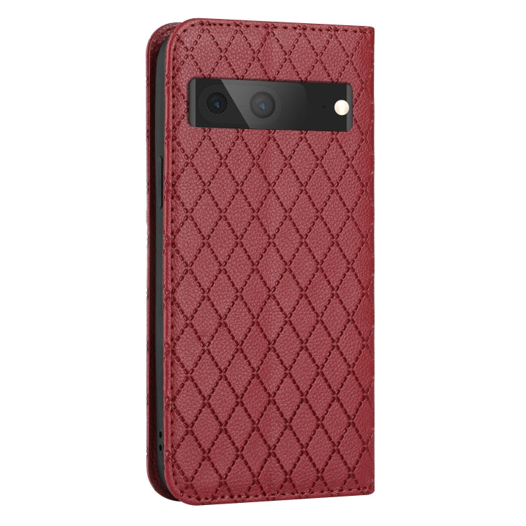 For Google Pixel 7 S11 RFID Diamond Lattice Flip Leather Phone Case
