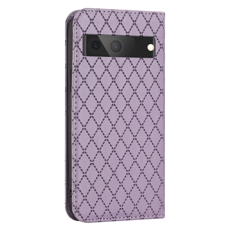 For Google Pixel 7 S11 RFID Diamond Lattice Flip Leather Phone Case