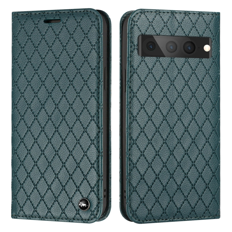 For Google Pixel 7 Pro S11 RFID Diamond Lattice Flip Leather Phone Case