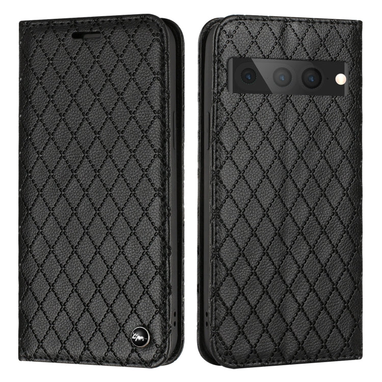 For Google Pixel 7 Pro S11 RFID Diamond Lattice Flip Leather Phone Case